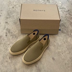 New Rothy’s City Slip on Sneaker in green.